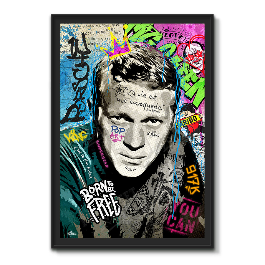 tableau deco pop art portrait steve mcqueen romaric