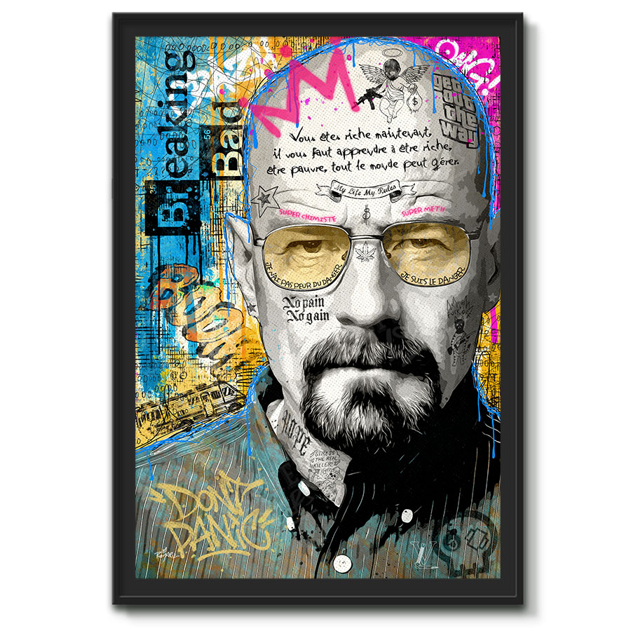 tableau deco pop art breaking bad walter white serie artiste romaric