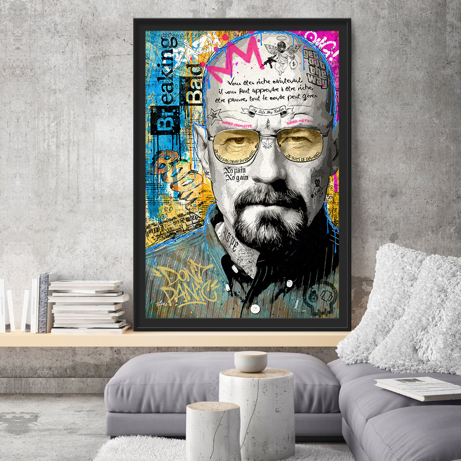 tableau deco pop art breaking bad walter white serie artiste romaric